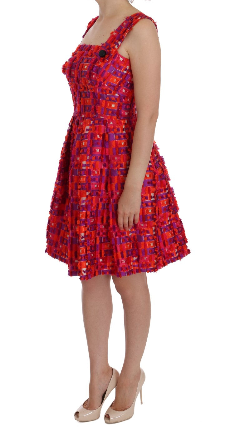 Dolce & Gabbana pink patterned A-line dress above the knee